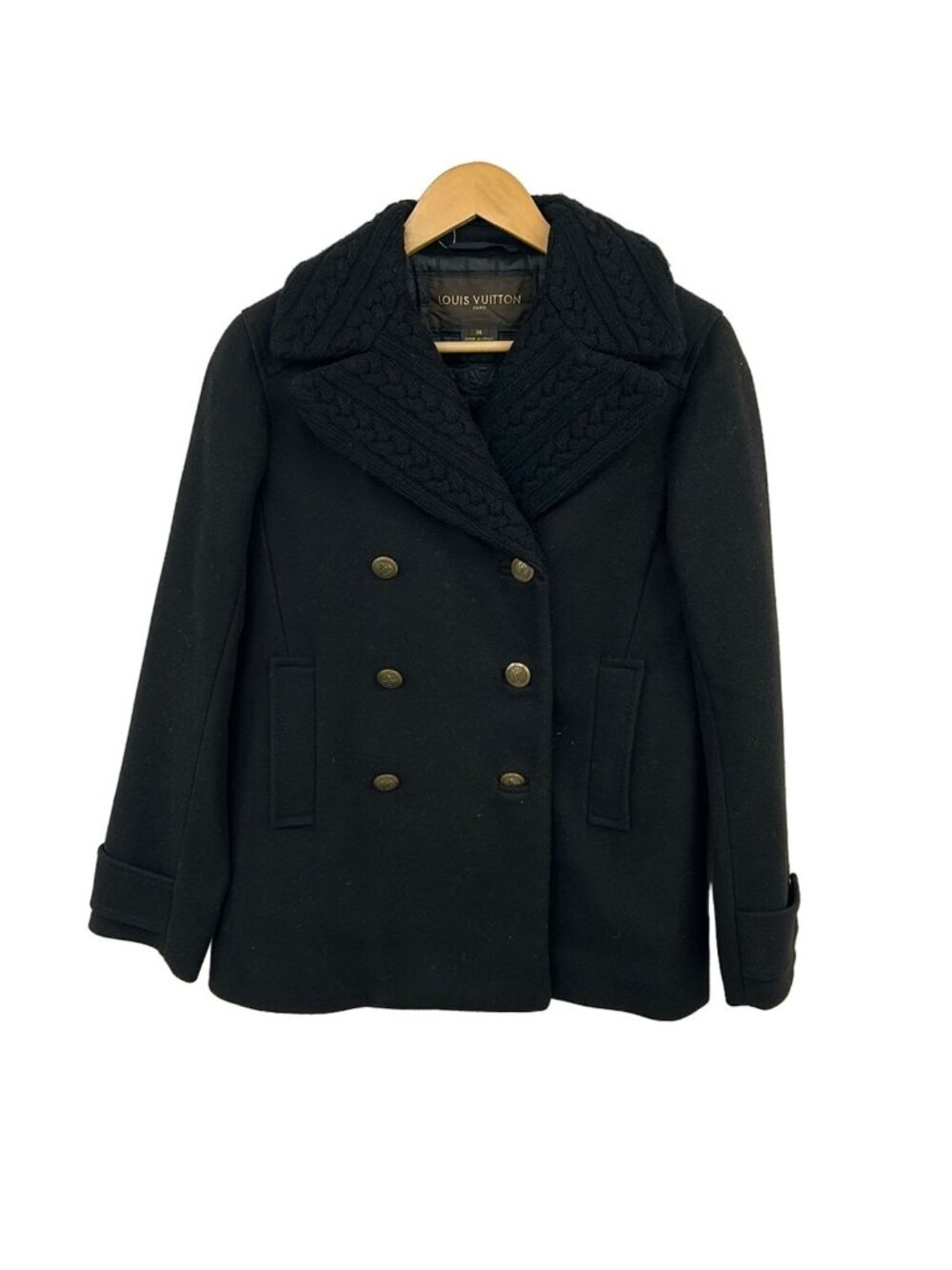 Louis Vuitton Peacoat Black Long Sleeve Winter Coat